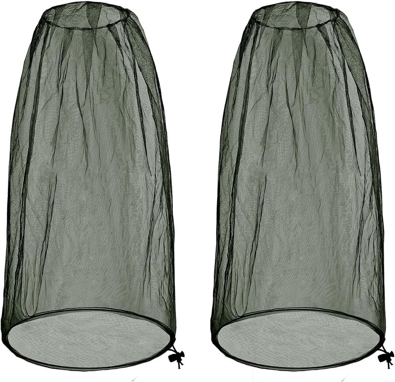 JayruiMice 2 Pack Ultra Large Mosquito Net 42x25 Inches Mosquito Head Net Oversized Insect Netting Bug Fits Most Hats for Gardening Hiking Fishing Traveling(Army green) - Image 1